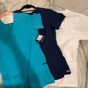 3 scrub tops SMALL